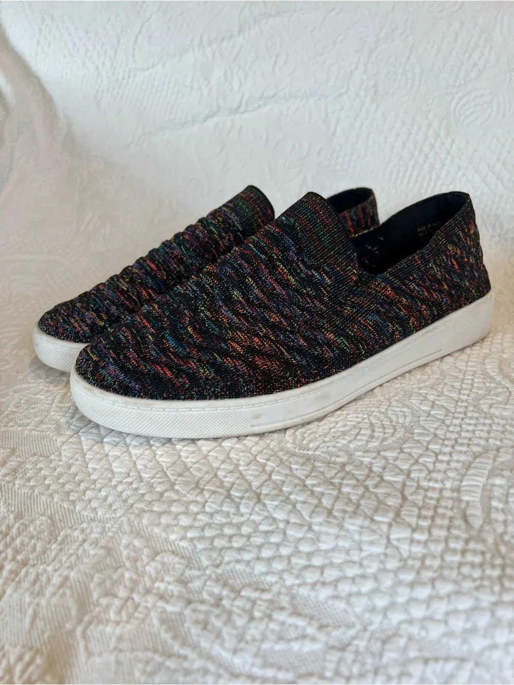 💙 Sonoma Goods For Life Catahoula Slip-On Sneakers Black Multicolor Knit Size 10